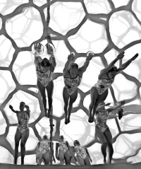 BEIJING- AUGUST 23: Team Canada competes en route to a fourth place finish in the Women's Synchronized Team Final during day 15 of the Beijing 2008 Olympic Games on August 23, 2008 in Beijing, China. (Photo by Donald Miralle)